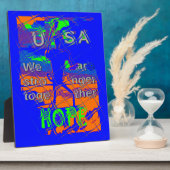 米国の希望:愛国心の強いデザイン フォトプラーク (側面)