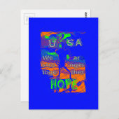 米国の希望:愛国心の強いデザイン ポストカード (正面/裏面)