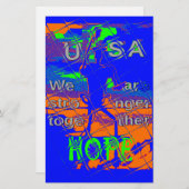 米国の希望：愛国心の強いデザイン 便箋 (正面/裏面)