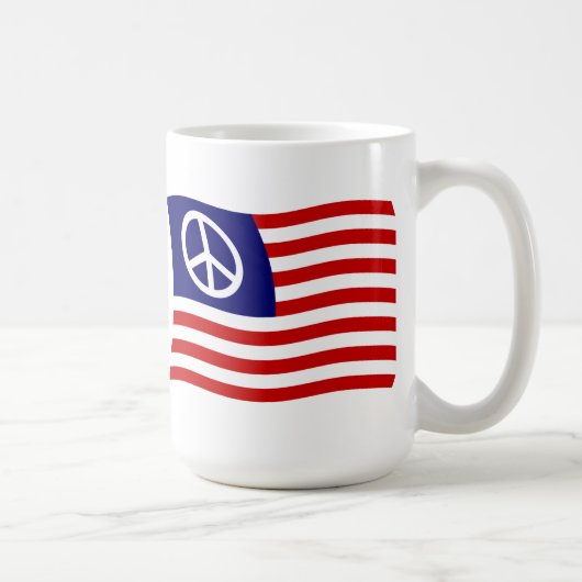 米国の平和のサインの旗マグ コーヒーマグカップ (右)
