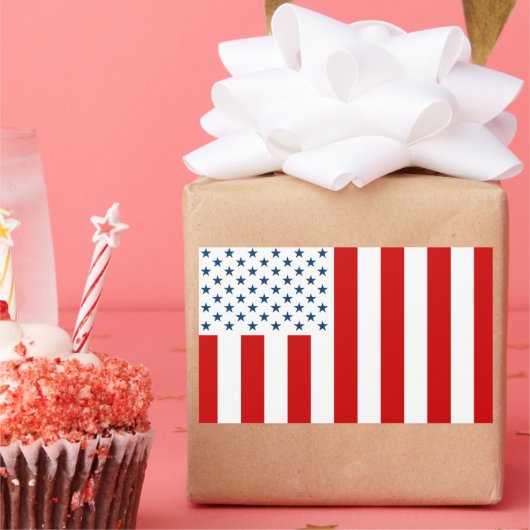 米国の平和国旗 長方形シール (パーティー)