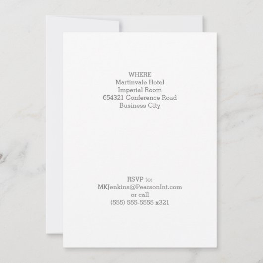 米国の年次会議ビジネスに参加 招待状 (裏面)