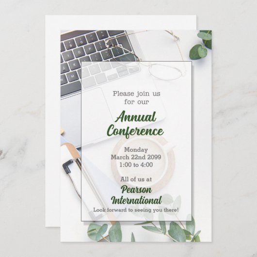 米国の年次会議ビジネスに参加 招待状 (正面/裏面)