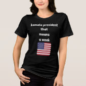 米国の弱さを意味するカマラ大統領 トライブレンドTシャツ (正面)