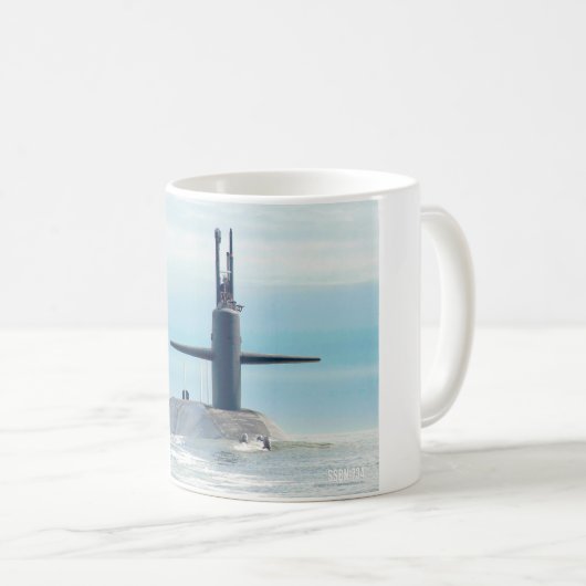 米国の弾道ミサイル潜水艦 – SSBN-734マグカップ コーヒーマグカップ (正面右)