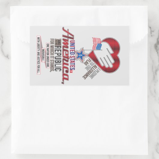 米国の忠誠の誓い 長方形シール (バッグ)