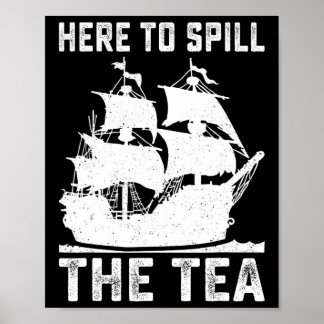 米国の愛国おもしろい六七月の四日に茶をこぼす ポスター