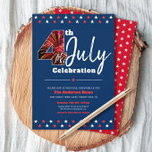 米国の愛国はっきりした花火の7月モダン4日 招待状