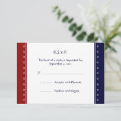 米国の愛国心が強い軍の招待状RSVPの応答カード 出欠カード (スタンド正面)
