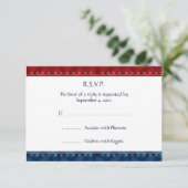 米国の愛国心が強い軍の招待状RSVPの応答カード 出欠カード (スタンド正面)