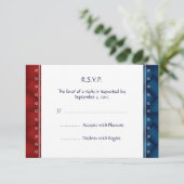 米国の愛国心が強い軍の招待状RSVPの応答カード 出欠カード (スタンド正面)