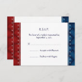 米国の愛国心が強い軍の招待状RSVPの応答カード 出欠カード (正面/裏面)
