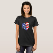 米国の愛国心に富んだ7月4日のアメリカハート Tシャツ (正面フル)