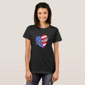 米国の愛国心に富んだ7月4日のアメリカハート Tシャツ (正面フル)
