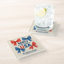 米国の愛国心のパーティー7月4日カスタム ガラスコースター