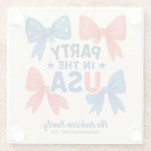 米国の愛国心のパーティー7月4日カスタム ガラスコースター (裏面)