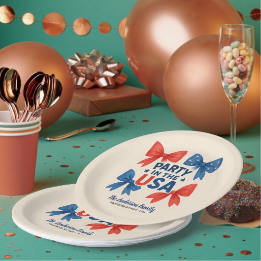 米国の愛国心のパーティー7月4日カスタム ペーパープレート (複数)