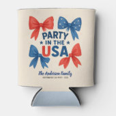 米国の愛国心のパーティー7月4日カスタム 缶クーラー (正面)