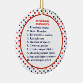 米国の愛国心を愛する10の理由パーソナライズされた セラミックオーナメント (右)