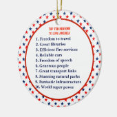 米国の愛国心を愛する10の理由パーソナライズされた セラミックオーナメント (左)