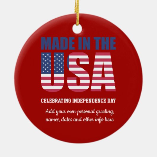 米国の愛国心を愛する10の理由パーソナライズされた セラミックオーナメント (裏面)