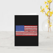 米国の愛国心を持つ7月4日の米国国旗 カード (黄色い花)