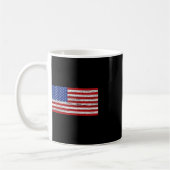 米国の愛国心を持つ7月4日の米国国旗 コーヒーマグカップ (左)