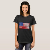 米国の愛国心を持つ7月4日の米国国旗 Tシャツ (正面フル)