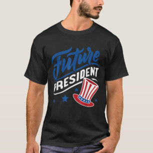 米国の愛国的なアパレル未来の大統領ブラック Tシャツ