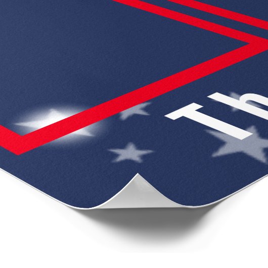 米国の愛国的な写真の従業員の月表示 ポスター (角)