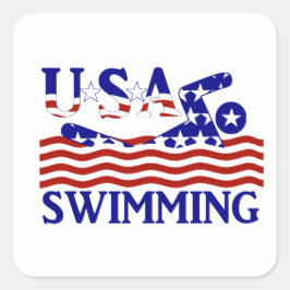 米国の愛国的な水泳スポーツ スクエアシール