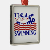 米国の愛国的な水泳スポーツ メタルオーナメント (右)