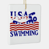 米国の愛国的な水泳スポーツ メタルオーナメント (右)