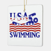 米国の愛国的な水泳スポーツ メタルオーナメント (左)