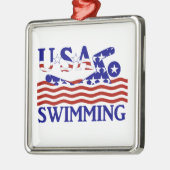米国の愛国的な水泳スポーツ メタルオーナメント (左)