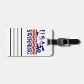 米国の愛国的な水泳スポーツ ラゲッジタグ (正面横)