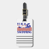 米国の愛国的な水泳スポーツ ラゲッジタグ (正面縦)