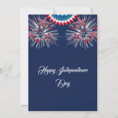 米国の愛国的な4th 7月フィレクラッカーBBQパーティーブルー 招待状 (裏面)