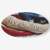 米国の憲法と国旗 ペーパープレート (アングル)