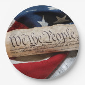 米国の憲法と国旗 ペーパープレート (正面)