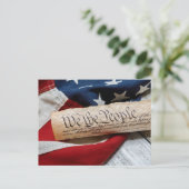 米国の憲法と国旗 ポストカード (スタンド正面)