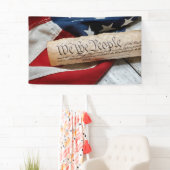 米国の憲法と国旗 横断幕 (インサイチュ)