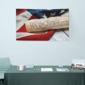 米国の憲法と国旗 横断幕 (トレードショー)