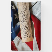 米国の憲法と国旗 横断幕 (縦)