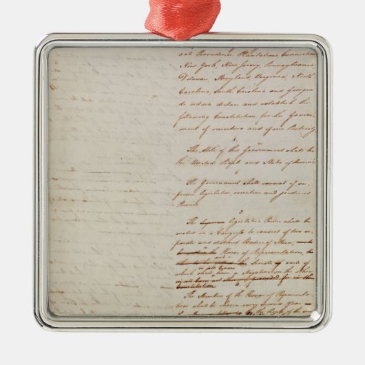 米国の憲法の第一草稿 メタルオーナメント (正面)