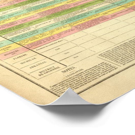 米国の憲法を比較した表 ポスター (角)