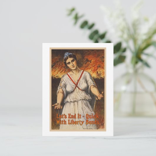 米国の戦時公債は速いWWIのプロパガンダそれを終えよう ポストカード (スタンド正面)