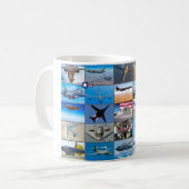 米国の戦略爆撃機の航空機「モンタージュ」 コーヒーマグカップ (正面左)