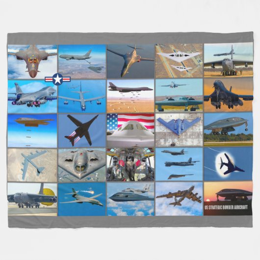 米国の戦略爆撃機の航空機「モンタージュ」 フリースブランケット (正面(横))