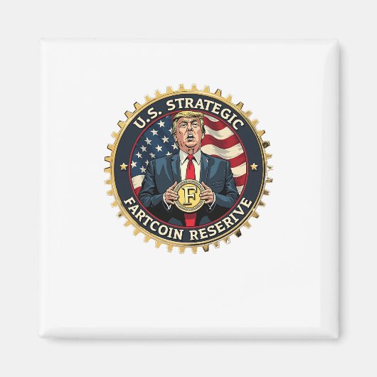 米国の戦略的なFartcoin Reserve暗号トランプおもしろい マグネット (正面)